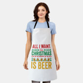 Kerstbier Grappig Vakantie Drinken Design Schort (Gedragen)