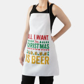 Kerstbier Grappig Vakantie Drinken Design Schort (Insitu)