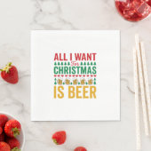 Kerstbier Grappig Vakantie Drinken Design Servet (Insitu)