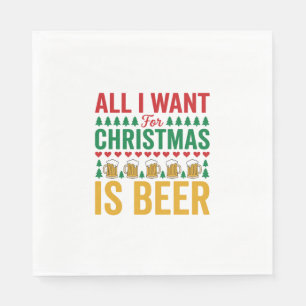 Kerstbier Grappig Vakantie Drinken Design Servet