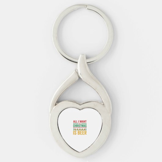 Kerstbier Grappig Vakantie Drinken Design Sleutelhanger (Voorkant)