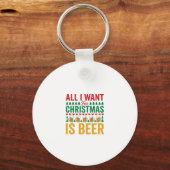 Kerstbier Grappig Vakantie Drinken Design Sleutelhanger (Voorkant)