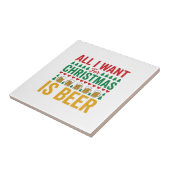 Kerstbier Grappig Vakantie Drinken Design Tegeltje (Zijkant)
