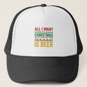Kerstbier Grappig Vakantie Drinken Design Trucker Pet