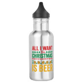 Kerstbier Grappig Vakantie Drinken Design Waterfles (Links)