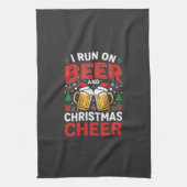 Kerstbier Kerstvreugde Kerst Drinken Theedoek (Verticaal)