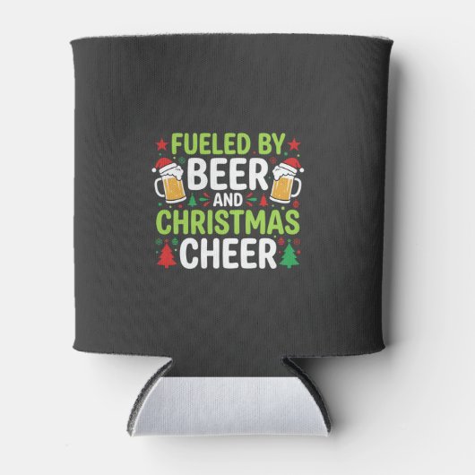 Kerstbier Kerstvreugde Vakantie Drinken Vector Blikjeskoeler (Voorkant)