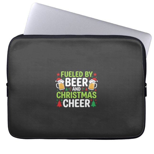 Kerstbier Kerstvreugde Vakantie Drinken Vector Laptop Sleeve (Voorkant)