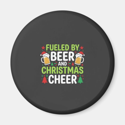 Kerstbier Kerstvreugde Vakantie Drinken Vector Magneet (Voorkant)