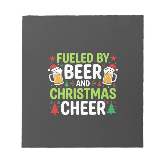 Kerstbier Kerstvreugde Vakantie Drinken Vector Notitieblok (Voorkant)