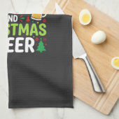 Kerstbier Kerstvreugde Vakantie Drinken Vector Theedoek (Quarter Fold)