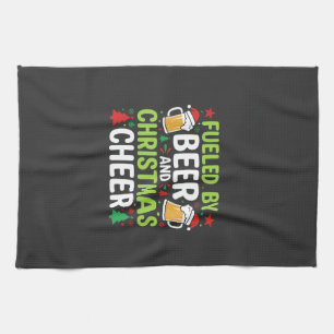 Kerstbier Kerstvreugde Vakantie Drinken Vector Theedoek