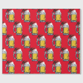 kerstbier met een kerstcadeautje Pet Cadeaupapier (Vlak)