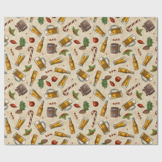 kerstbier met tankwappapier cadeaupapier (Vlak)