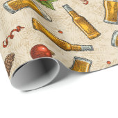 kerstbier met tankwappapier cadeaupapier (Rol Hoek)