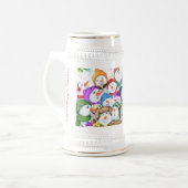 Kerstbier Stein met Happy Snowmans Party Bierpul (Voorkant links)