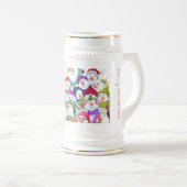 Kerstbier Stein met Happy Snowmans Party Bierpul (Voorkant rechts)