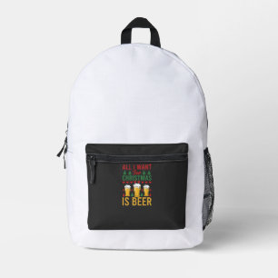 Kerstbier Vakantie Drinken Bedrukte Rugzak