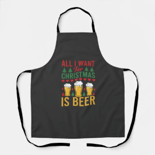 Kerstbier Vakantie Drinken Schort