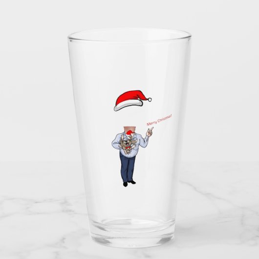 kerstbier Voeg je gezicht toe! Glas (Voorkant)