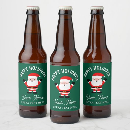 Kerstbierflesjes met Santa cartoon Bier Etiket (Flessen)