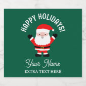 Kerstbierflesjes met Santa cartoon Bier Etiket (Enkel label)