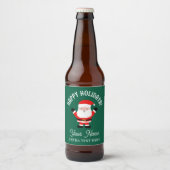 Kerstbierflesjes met Santa cartoon Bier Etiket (Voorkant)