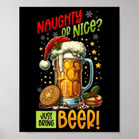 Kerstbierliefhebber Poster (Voorkant)