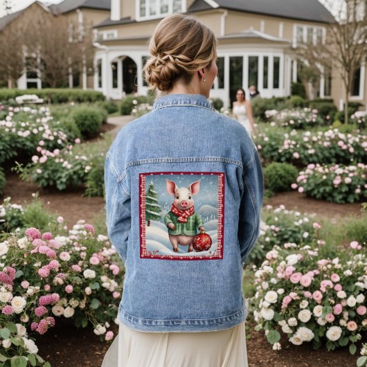 kerstbig denim jacket (Huwelijk Achterkant)