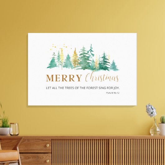 kerstbijbel Verse psalm 96:12 Canvas Afdruk (Insitu (Woonkamer))