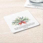 kerstbijbel Verse Waterverf Greenery Floral Kartonnen Onderzetters (Schuin)