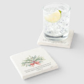 Kerstbijbelfeestdag met groene Waterverf Stenen Onderzetter (Zijkant)