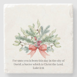 Kerstbijbelfeestdag met groene Waterverf Stenen Onderzetter