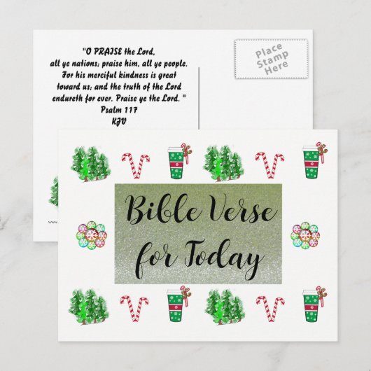 kerstbijbelse versie vandaag faux glitter Briefkaa Feestdagenkaart (Voorkant / Achterkant)
