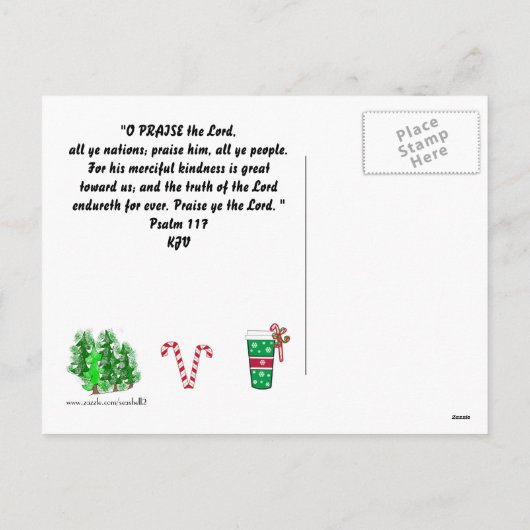 kerstbijbelse versie vandaag faux glitter Briefkaa Feestdagenkaart (Achterkant)