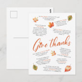 Kerstbijbelverzen met herfstbladeren briefkaart (Voorkant / Achterkant)