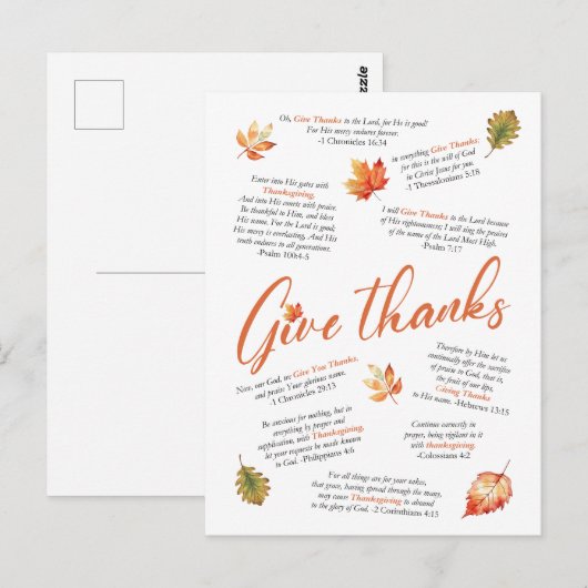 Kerstbijbelverzen met herfstbladeren briefkaart (Voorkant / Achterkant)