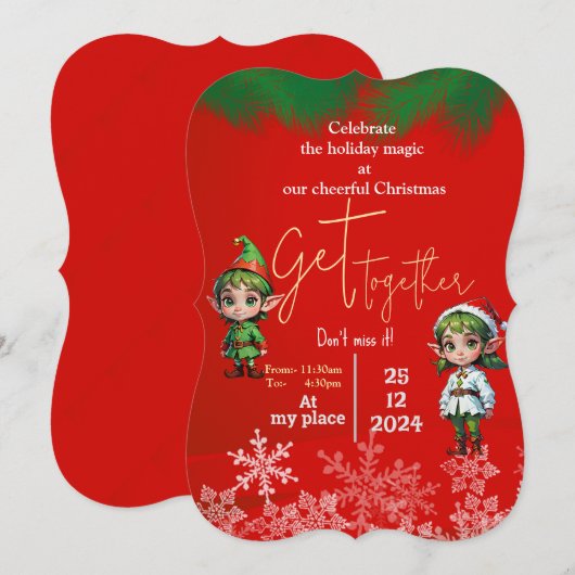 kerstbijeenkomst kaart (Voorkant / Achterkant)