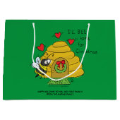 kerstbijen Funny Holiday Cartoon Groot Cadeauzakje (Voorkant)