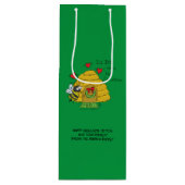 kerstbijen Funny Holiday Cartoon Wijn Cadeautas (Voorkant)