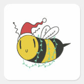 kerstbijen vierkante sticker (Voorkant)