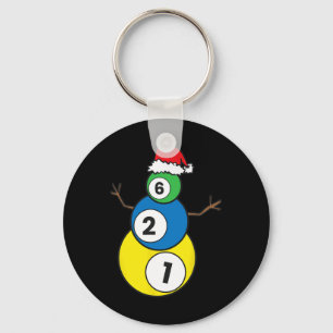 Kerstbiljart Sneeuwman Kinder kerstcadeau Sleutelhanger