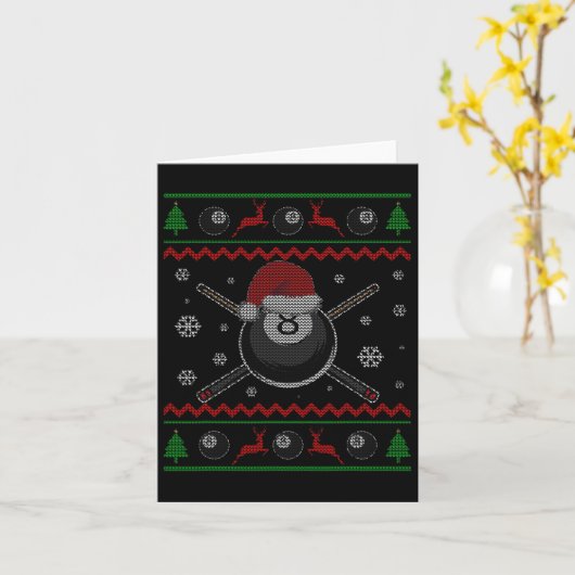 Kerstbiljart Zwembad Snooker Sport Speler Fun Kaart (Gele Bloem)