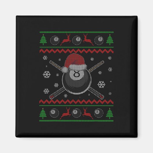 Kerstbiljart Zwembad Snooker Sport Speler Fun Magneet (Voorkant)