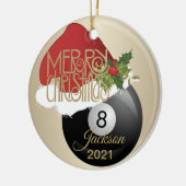 KerstBilliardbei Keramisch Ornament (Links)