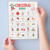 Kerstbingokaarten | Kerstfeestspel voor kinderen Flyer (Hand)