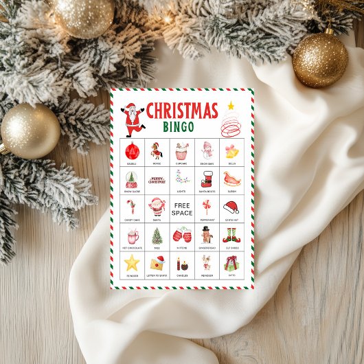 Kerstbingokaarten | Kerstfeestspel voor kinderen Flyer