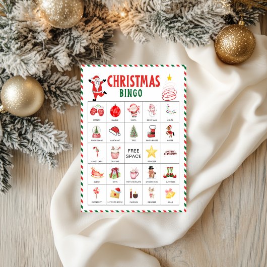 Kerstbingokaarten | Kerstfeestspel voor kinderen Flyer