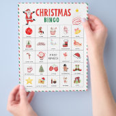 Kerstbingokaarten | Kerstfeestspel voor kinderen Flyer (Hand)