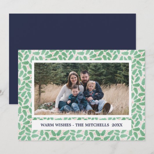 Kerstblad | AANGEPASTE landschap vakantie foto Feestdagenkaart (Voorkant / Achterkant)